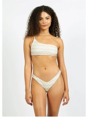 NWT Nirvanic Eco Seashell Zig Asymmetrical One-Shoulder Chevron Bikini Top